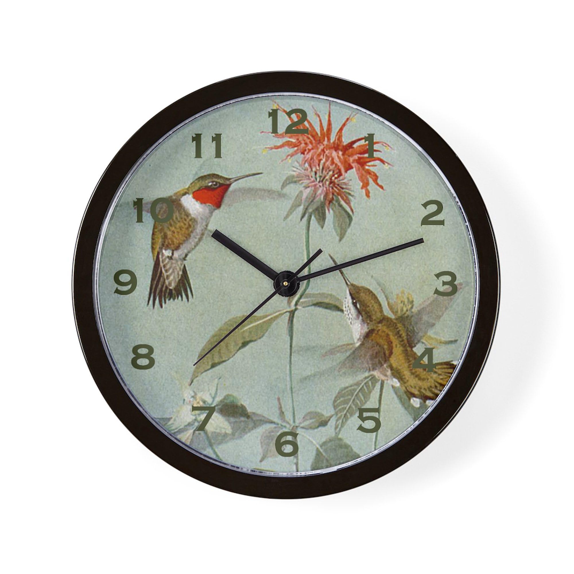10 Inch Hummingbird Wall Clock - Decorative Silent Non-Ticking Clock for Living Room, Kitchen, Office | Perfect Home Decor Gift for Bird Lovers