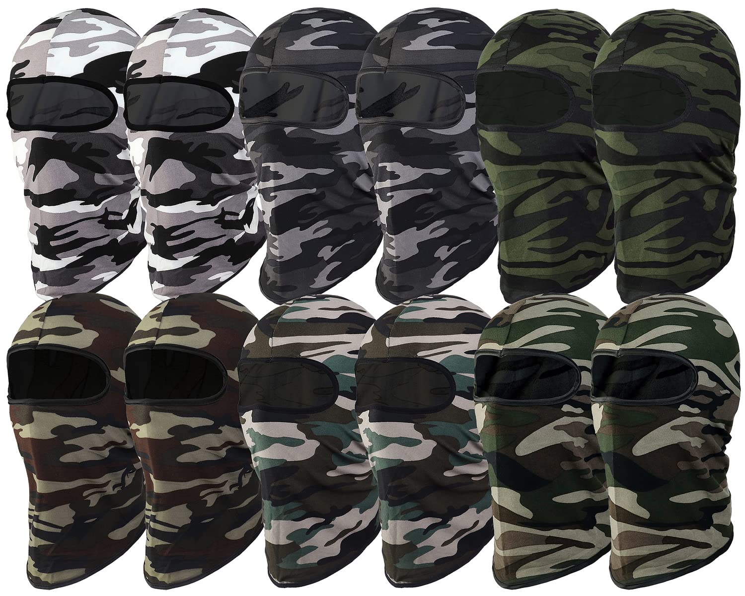 12 Pack Balaclava Face Mask - Full Coverage Ski Mask for Motorcycle, Cycling, Outdoor Sports & Winter Activities - Breathable & Multipurpose Ninja Style Hood (Great for Skiing, Snowboarding & Cold Weather)