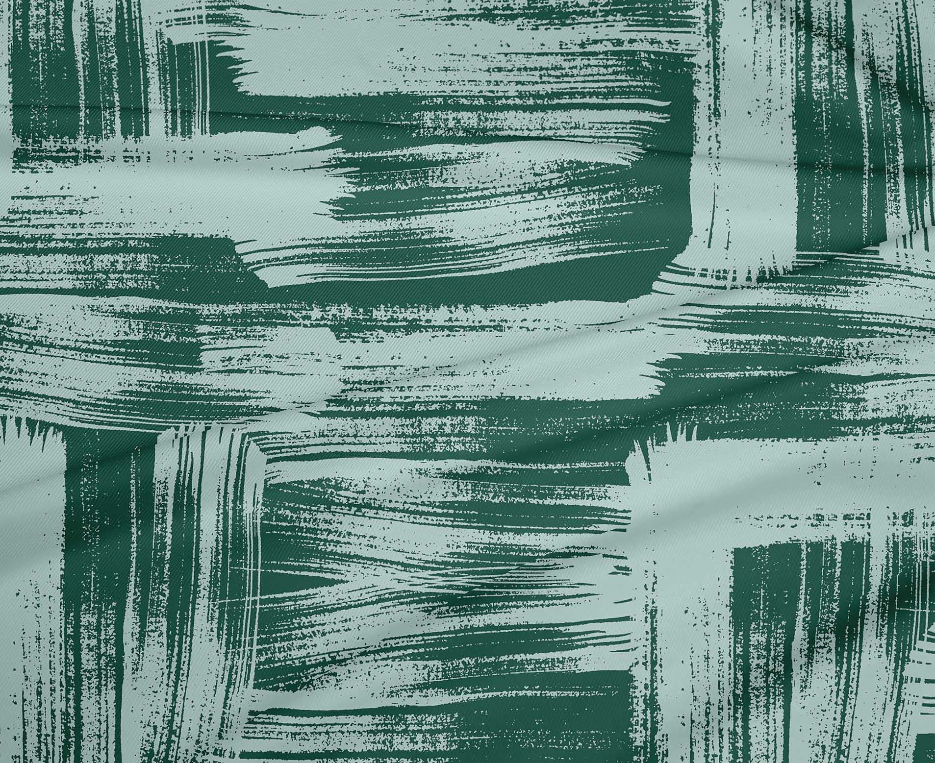oneOone Polyester Spandex Dark Teal Green Abstract Print Fabric by The Yard - 56 Inch Wide Dress Material for DIY Fashion, Home Decor & Craft Projects