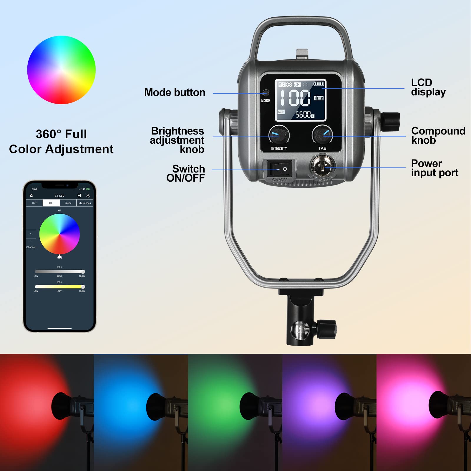 GVM 150W RGB LED Video Light Kit - 2700K-7500K Bi-Color Continuous Lighting for Photography & Videography with Lantern Softbox, Stand & 8 Lighting Effects (CRI 97+) - Perfect for YouTube Studio, TikTok Videos, Product Photography and Live Streaming