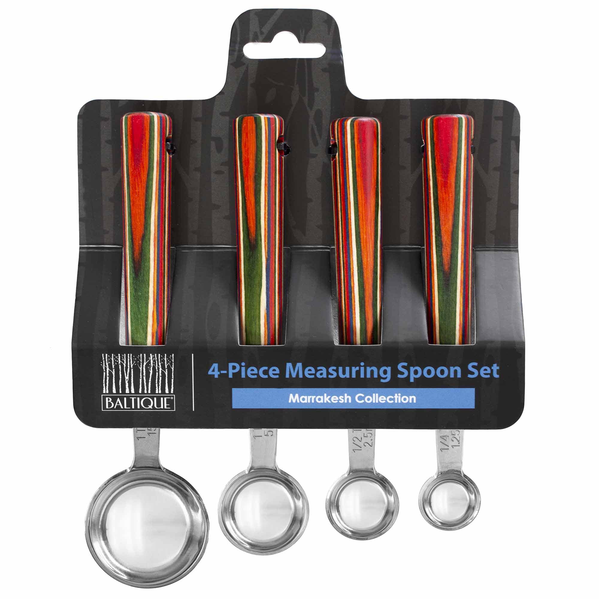 Baltique® Marrakesh Collection 4-Piece Measuring Spoon Set - Stainless Steel Kitchen Measuring Spoons for Baking, Cooking & Coffee - Perfect Gift for Home Chefs
