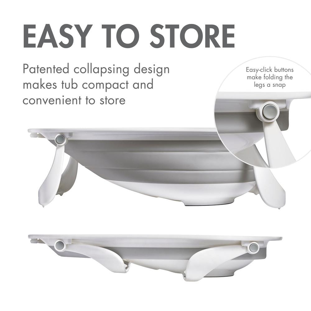 Boon Naked 2 Position Collapsible Baby Bathtub - Safe & Space-Saving Infant Bath Tub for Newborns & Toddlers - Perfect for Small Bathrooms & Travel