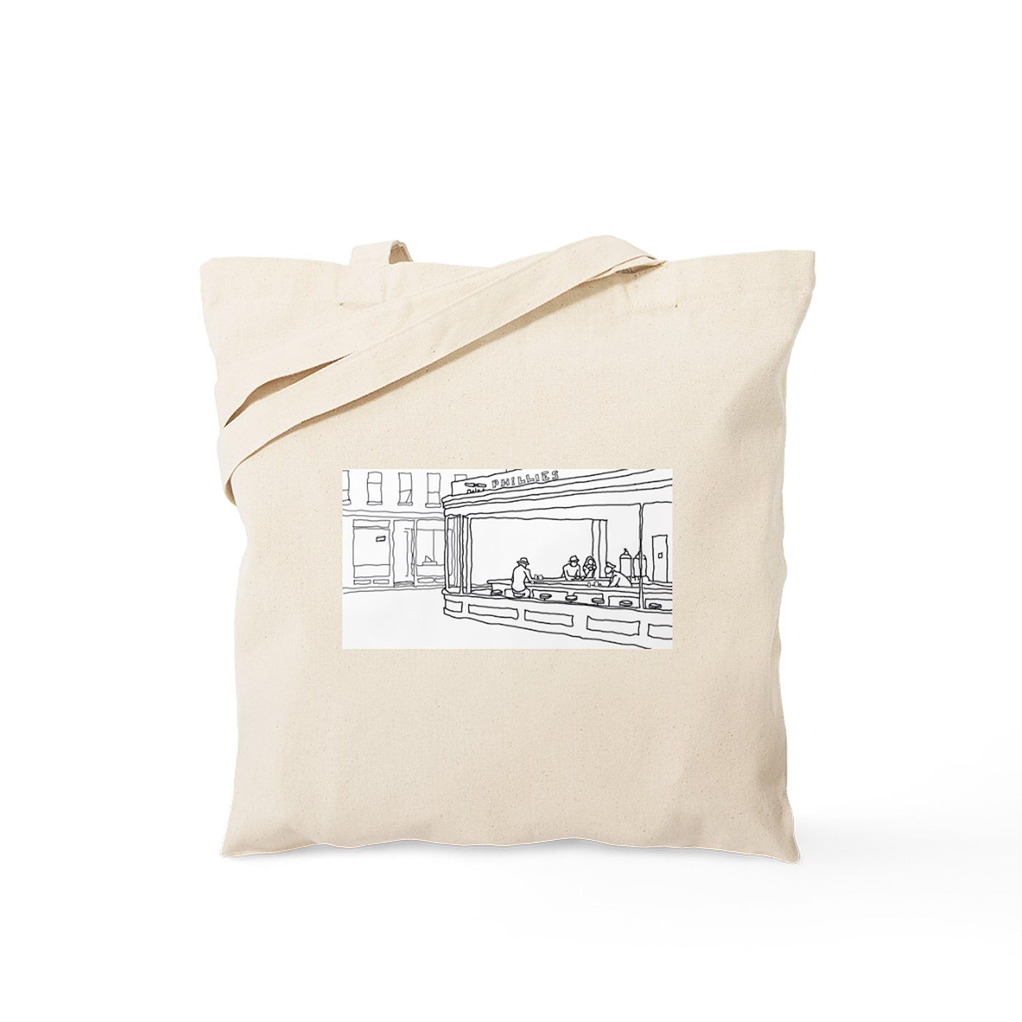 CafePress Nighthawks Stick Tote Bag - Natural Canvas Reusable Shopping Bag for Groceries, Beach & Daily Use