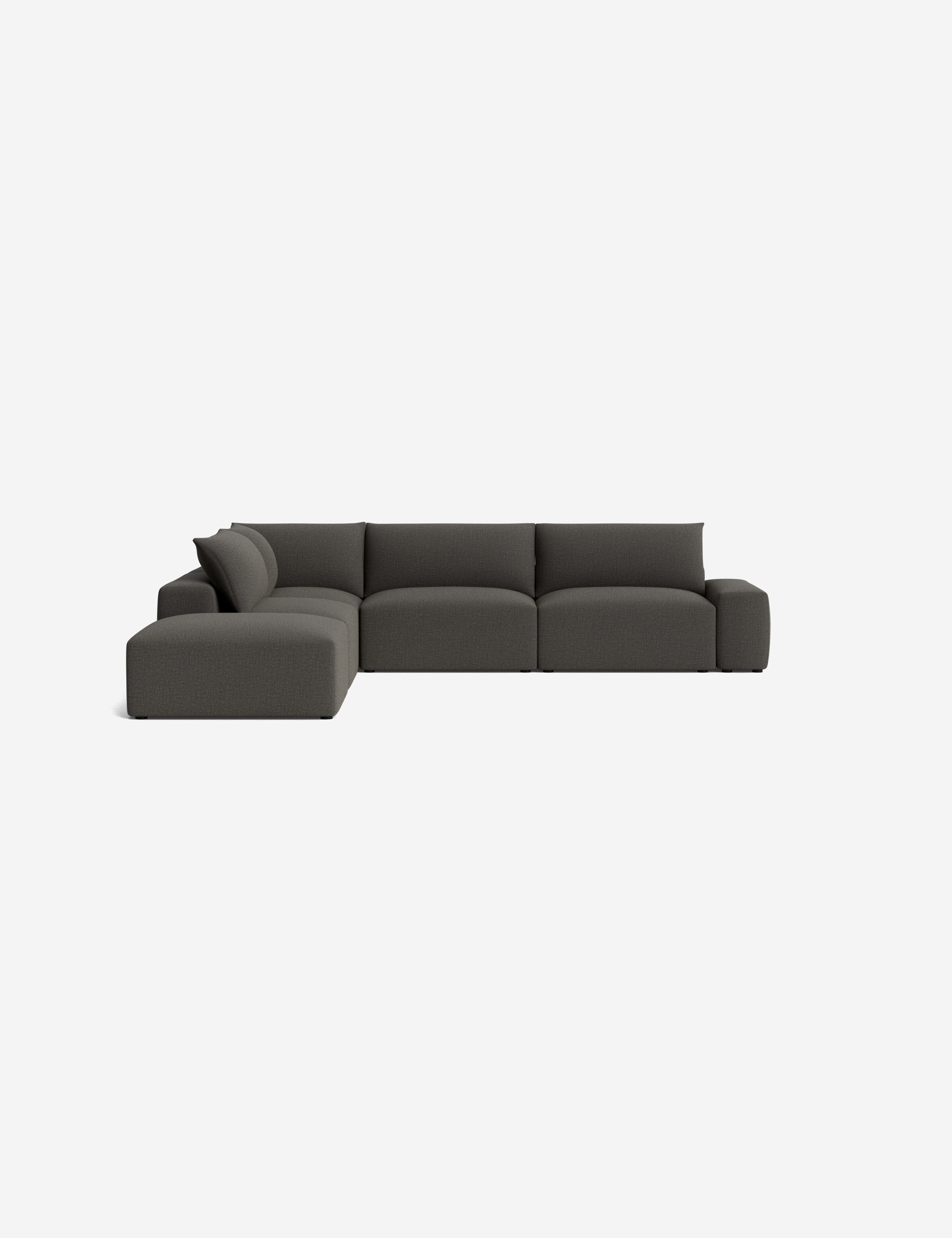 Brinley Chaise Sectional Sofa - Modern L-Shaped Couch with Chaise Lounge for Living Room, Family Room & Home Theater - Comfortable Fabric Upholstery