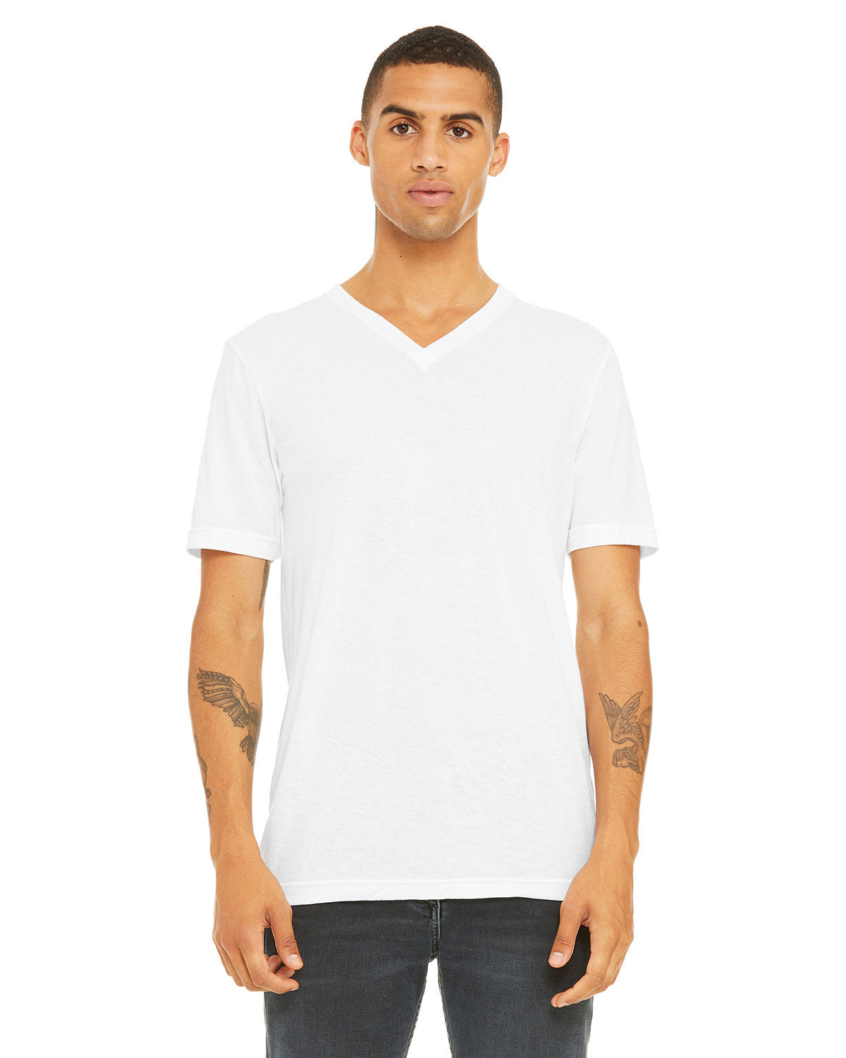 Bella + Canvas 3415C Unisex Triblend V-Neck T-Shirt - Soft Comfortable Tee for Men & Women - Perfect for Casual Wear, Gym, and Everyday Outfits