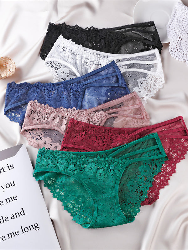 ZASUWA Women's Sexy Lace Thong Panties - Irregular Hollow Out Design for Sensual Comfort | Perfect for Valentine's Day, Honeymoon & Romantic Nights