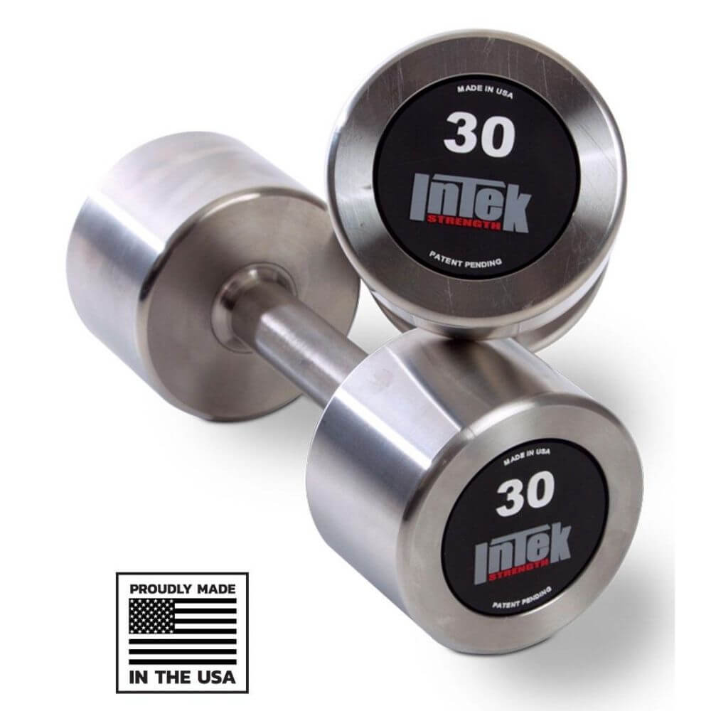 Intek Strength Delta Series Stainless Steel Dumbbells - Premium Home Gym Weights for Strength Training & Fitness Workouts