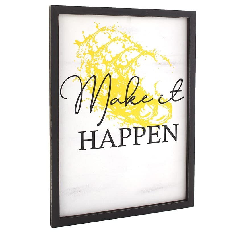 Inspirational Wall Art for Home Office Decor - 'Make It Happen' Motivational Hanging Sign - Perfect for Workspace, Study Room & Office Wall Decor