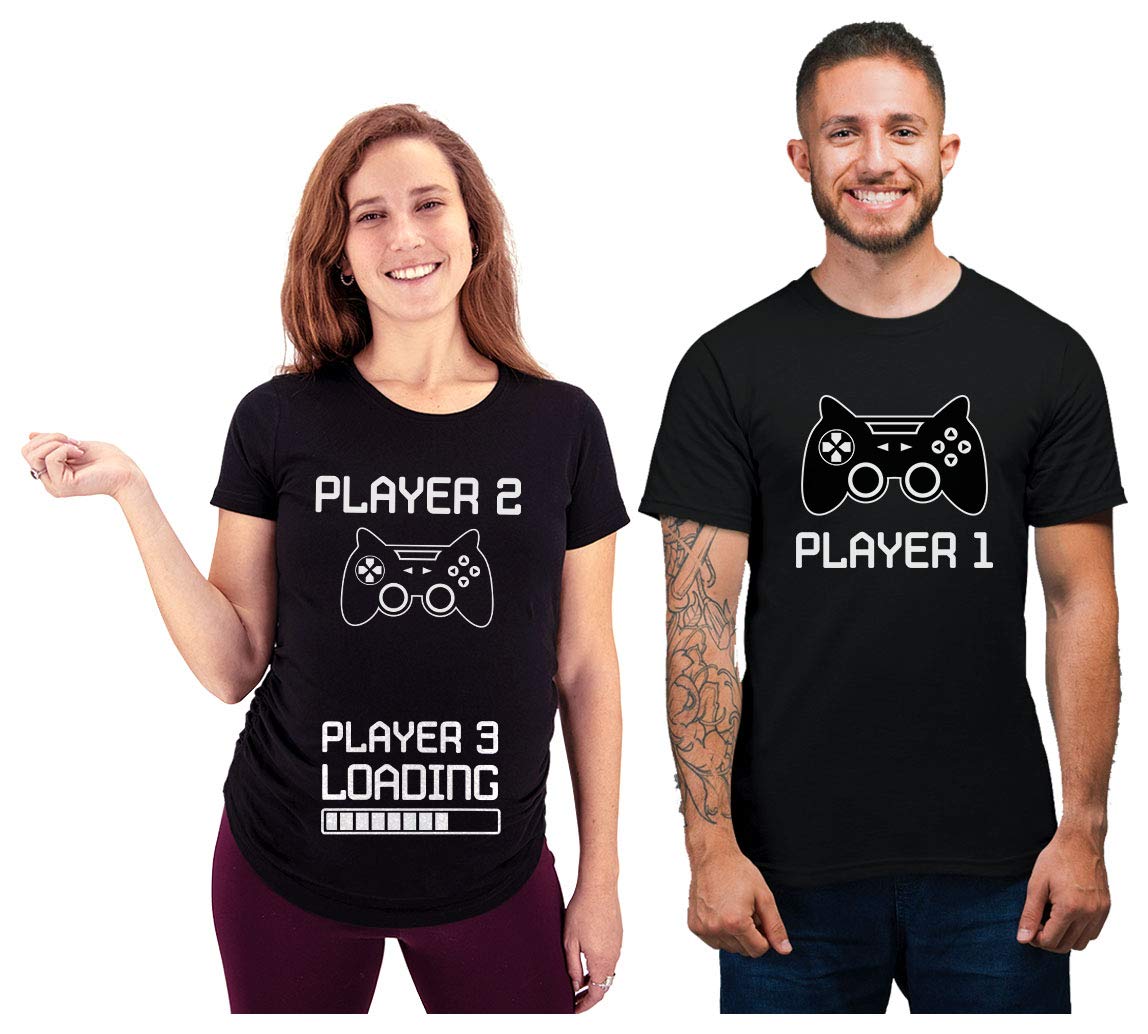 Funny Gamer Maternity Shirt - Pregnancy Announcement Tee for Mom & Dad - Matching Couple Gaming T-Shirts - Perfect for Gender Reveal & Baby Shower Gifts