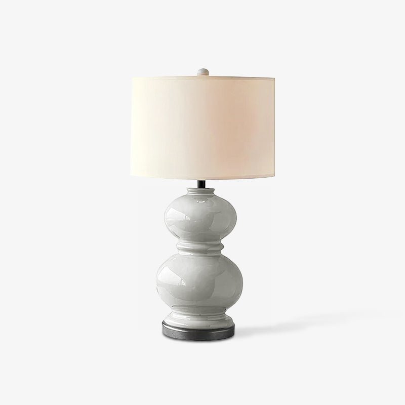 Handmade Ceramic Gourd Table Lamp - Modern Boho Home Decor for Living Room, Bedroom & Office - Warm Ambient Lighting for Cozy Spaces