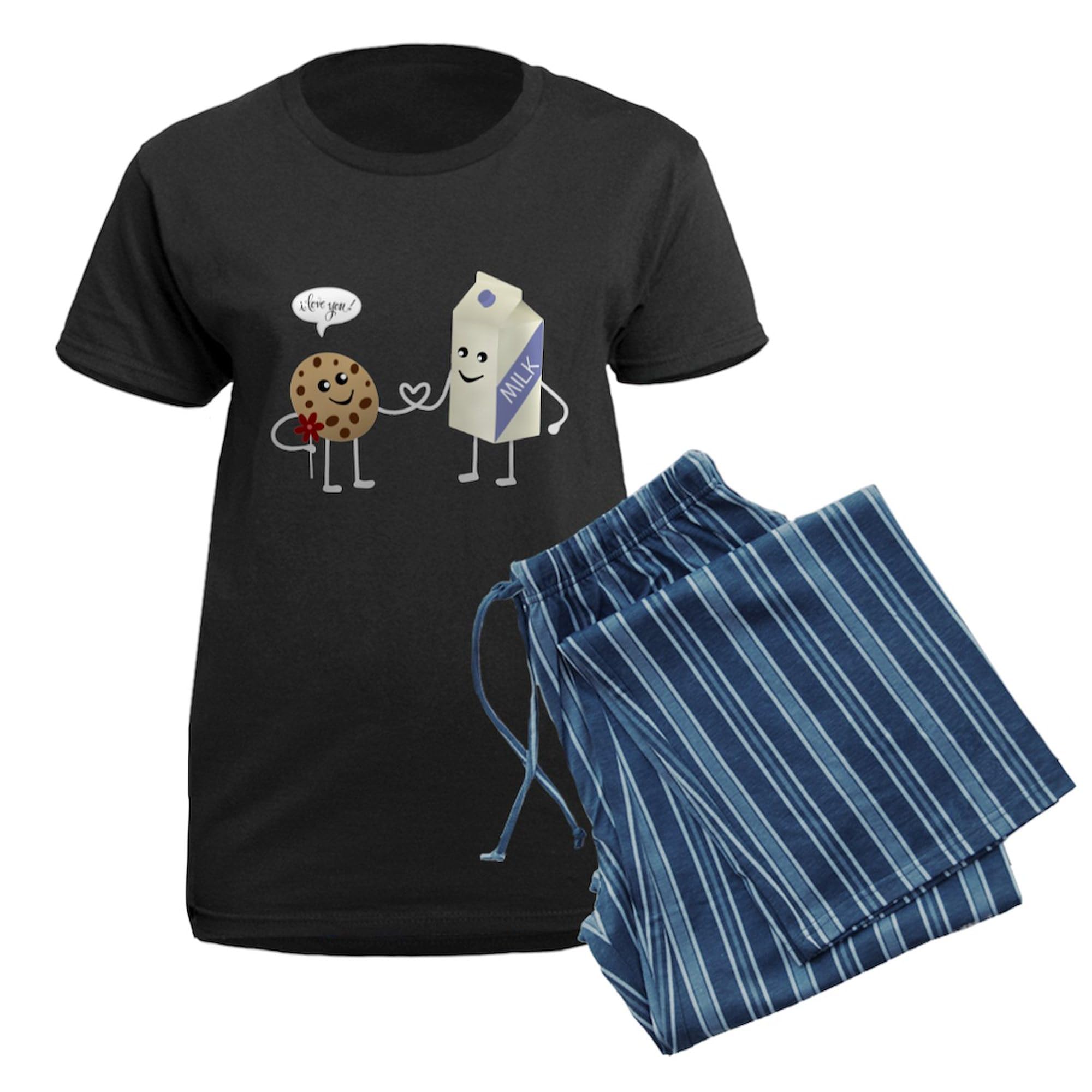 Cute Couple Milk and Cookie Pajamas for Women - Matching Sleepwear Set | Cozy & Fun Novelty PJs for Valentine's Day, Anniversary Gifts or Romantic Nights In