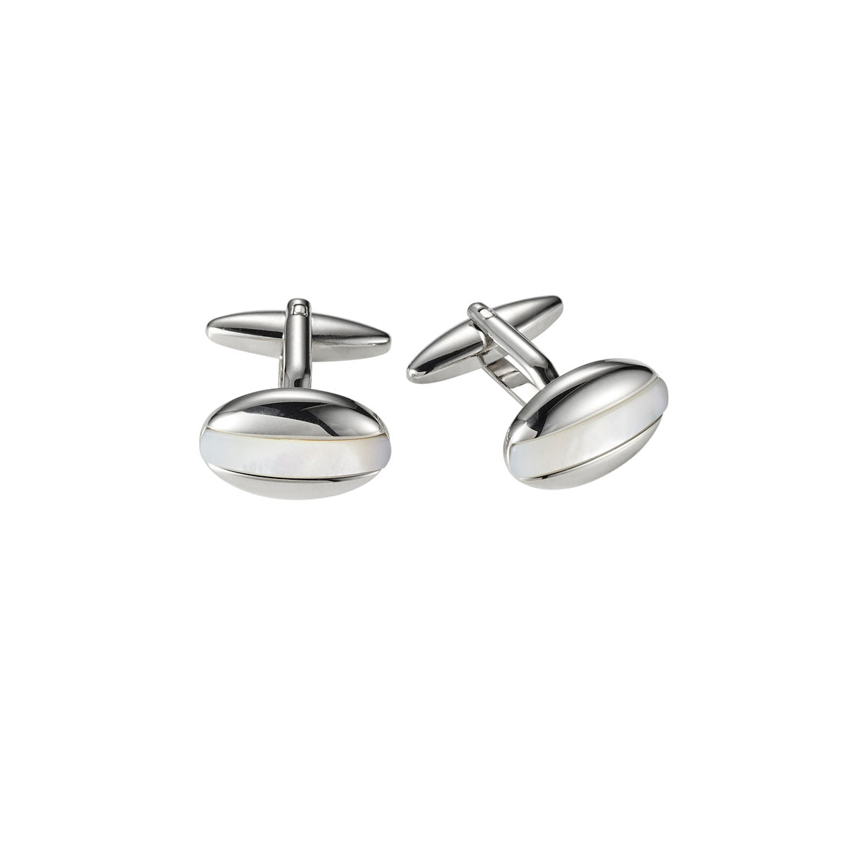 Elegant Rhodium & Mother of Pearl Cufflinks for Men - Luxury Wedding, Business & Formal Event Accessories - Perfect Gift for Grooms, Best Men & Professionals