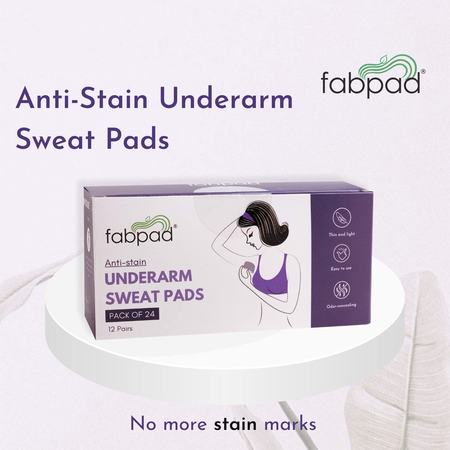 FabPad Disposable Underarm Sweat Pads for Men & Women - 24 Pack | Odor & Sweat Protection | Comfortable & Breathable | Perfect for Workouts, Business Attire & Daily Use