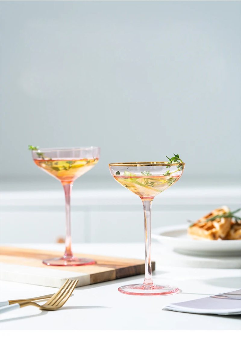 Pinkshot Elegant Cocktail Glass Set - 4-Piece Shatterproof Stemware for Margaritas, Martinis & Wine - Perfect for Parties, Weddings & Home Bar Decor