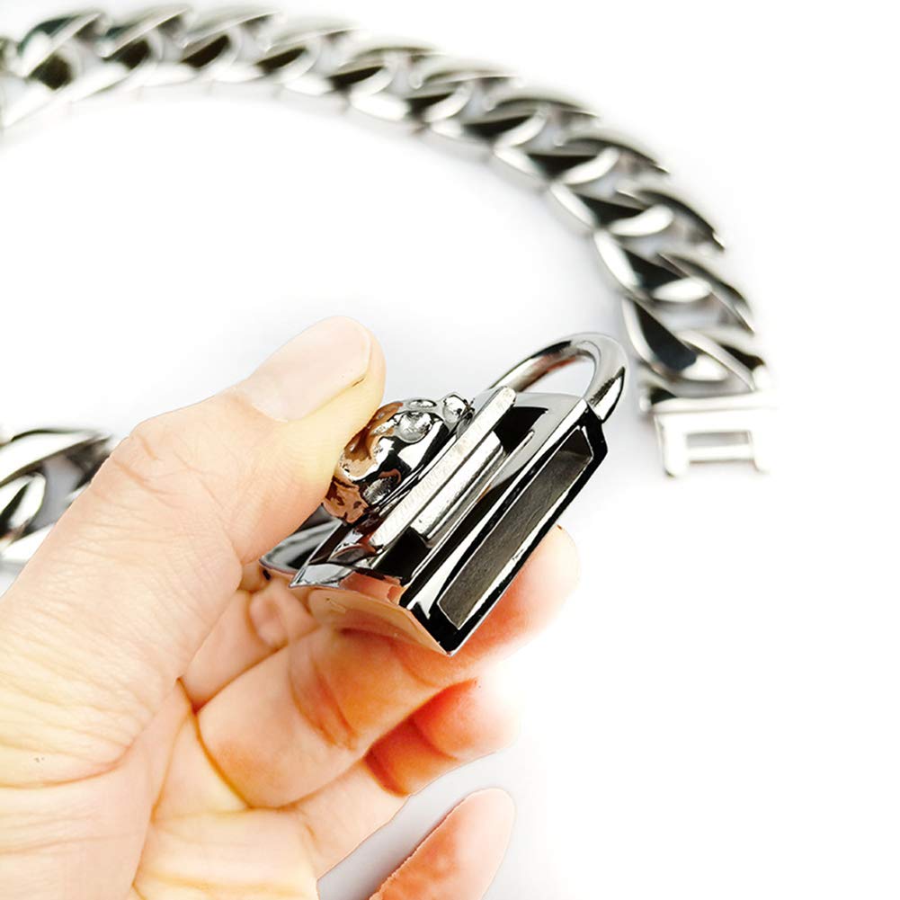 32MM Stainless Steel Dog Chain Collar - Heavy Duty Training Slip Collar for Large Dogs, Hip Hop Style Cuban Link Necklace (70CM) - Perfect for Pitbulls, Bulldogs & Bully Breeds - Durable & Stylish for Walks, Training & Fashion
