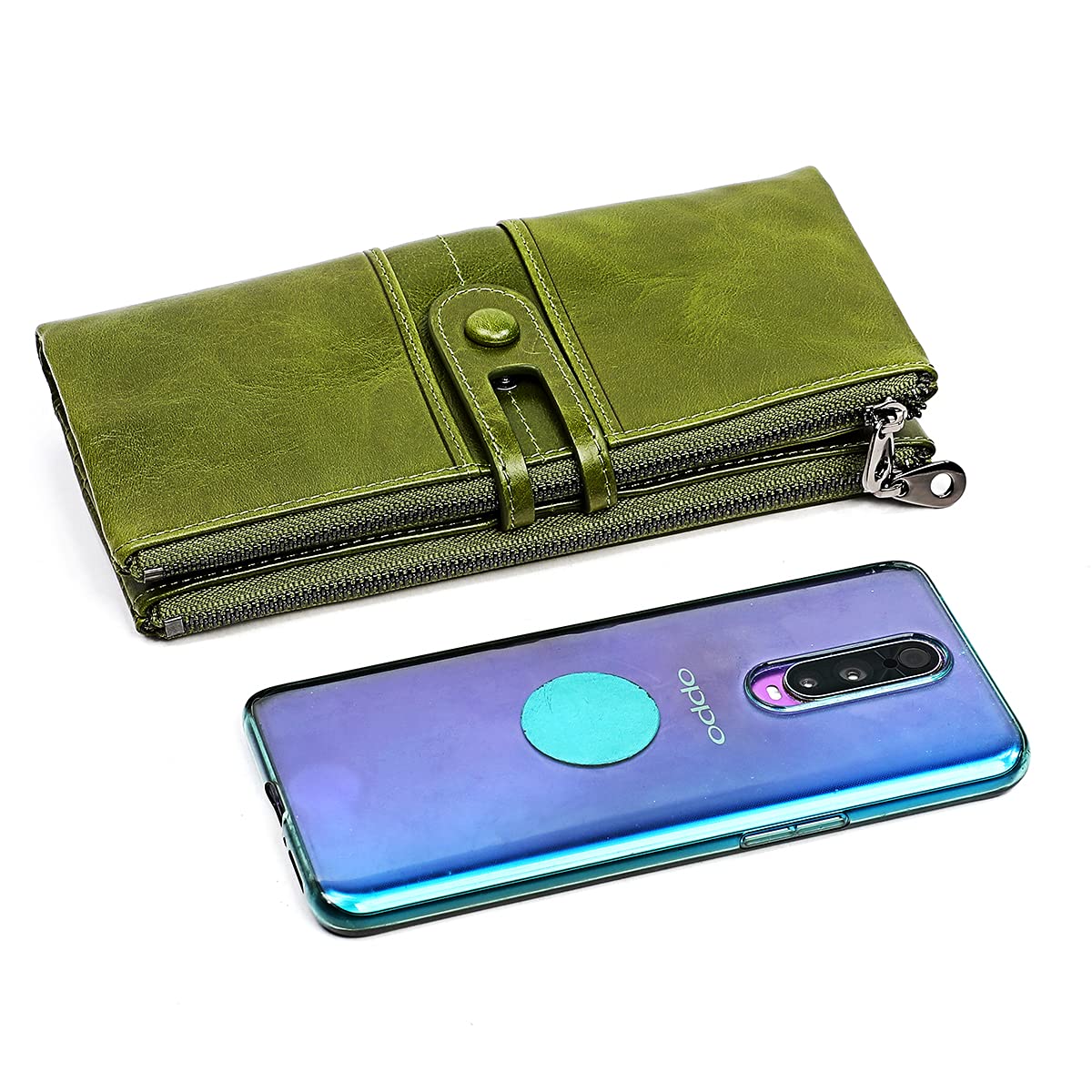 Genuine Leather Wallet for Women - Slim RFID Blocking Card Holder with Zipper Coin Pocket & Checkbook Organizer | Perfect for Everyday Use, Travel, and Gift Giving
