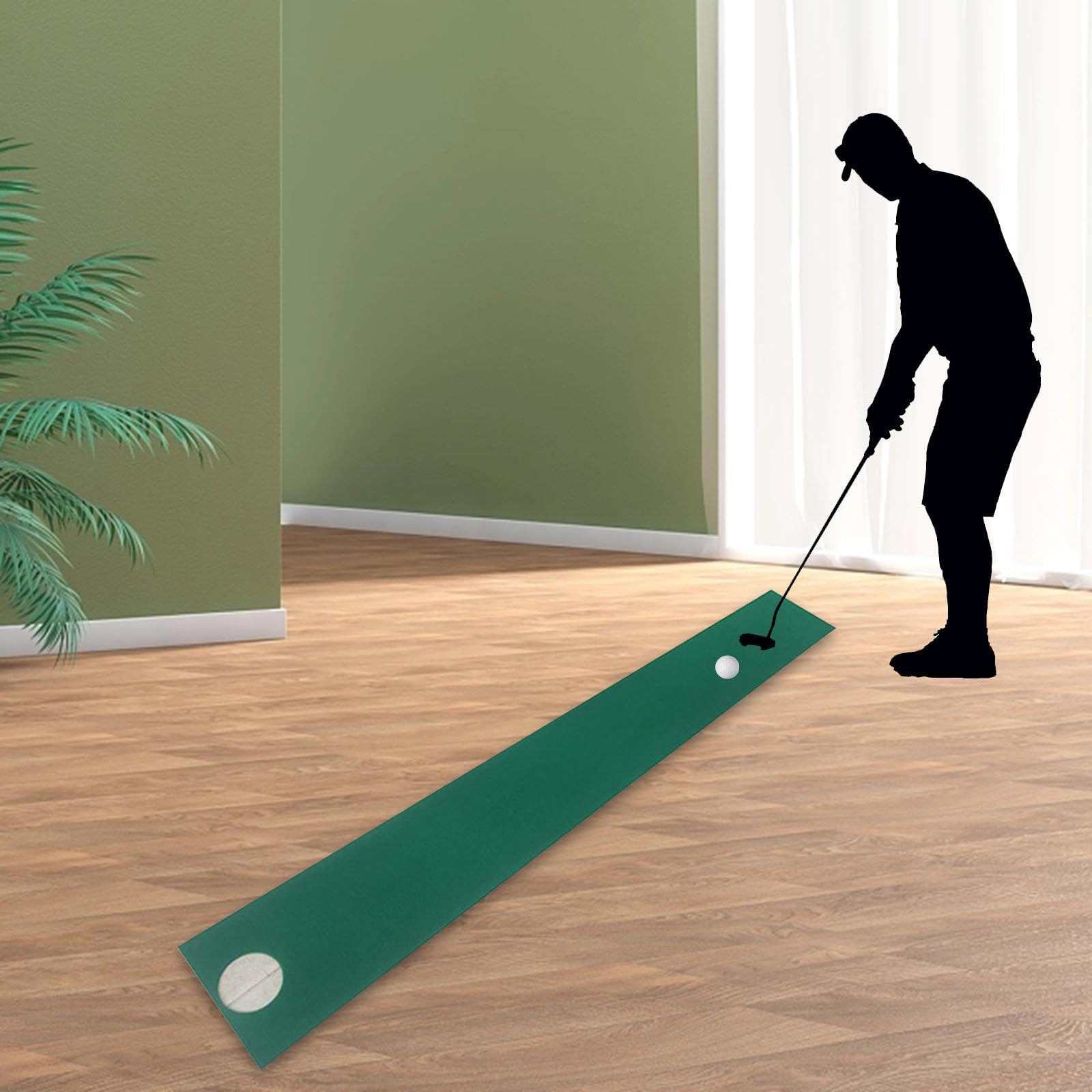 Premium Golf Putting Mat - Indoor/Outdoor Golf Training Aid with Non-Slip Base | Perfect for Home, Office, Backyard & Garden Practice | Improve Short Game & Putting Skills