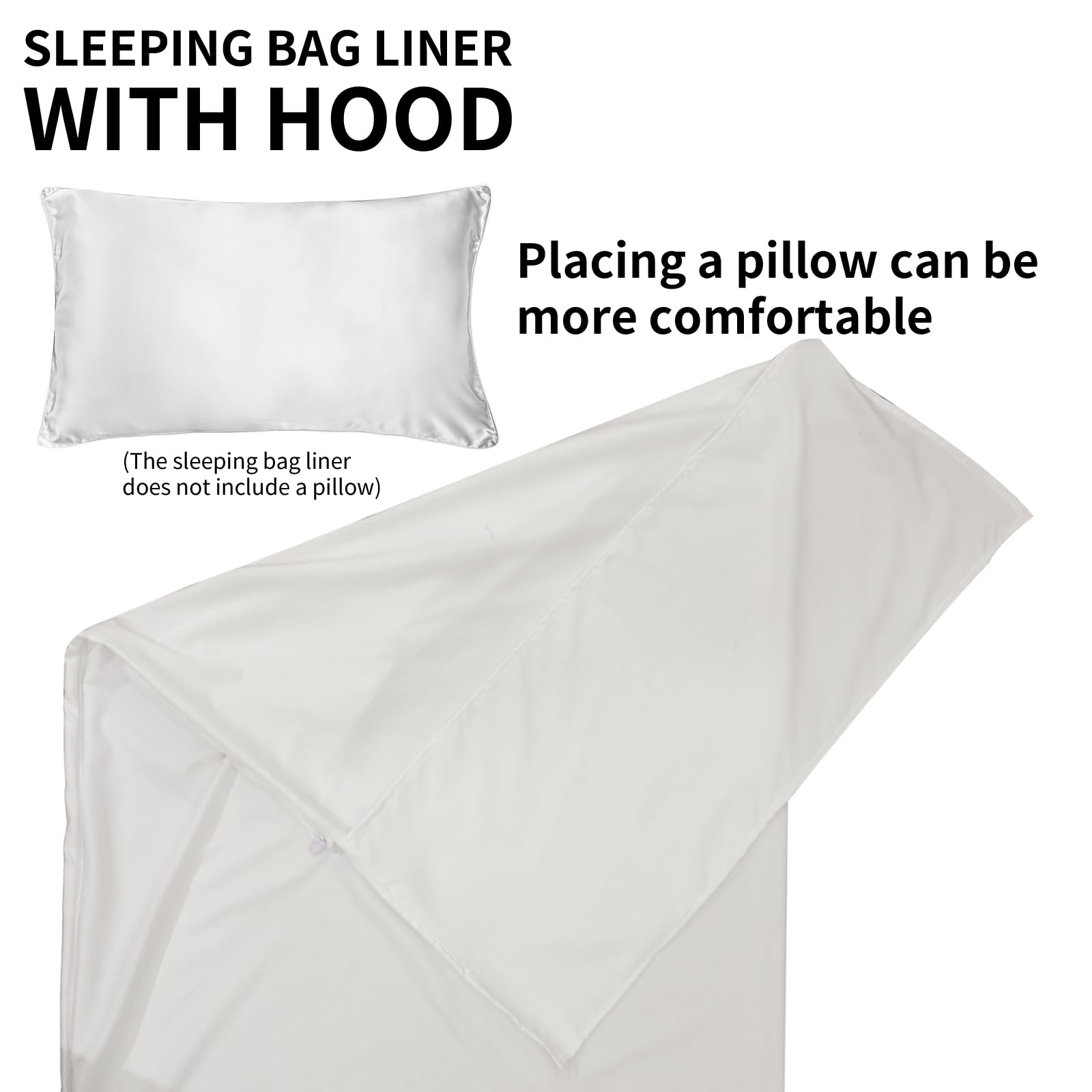 Ultralight & Breathable Sleeping Bag Liner for Summer & Warm Weather - Portable Travel Sleeping Bag with Carry Pouch for Camping, Hiking, Backpacking & Outdoor Adventures - Perfect for Hostels, Road Trips and Emergency Preparedness