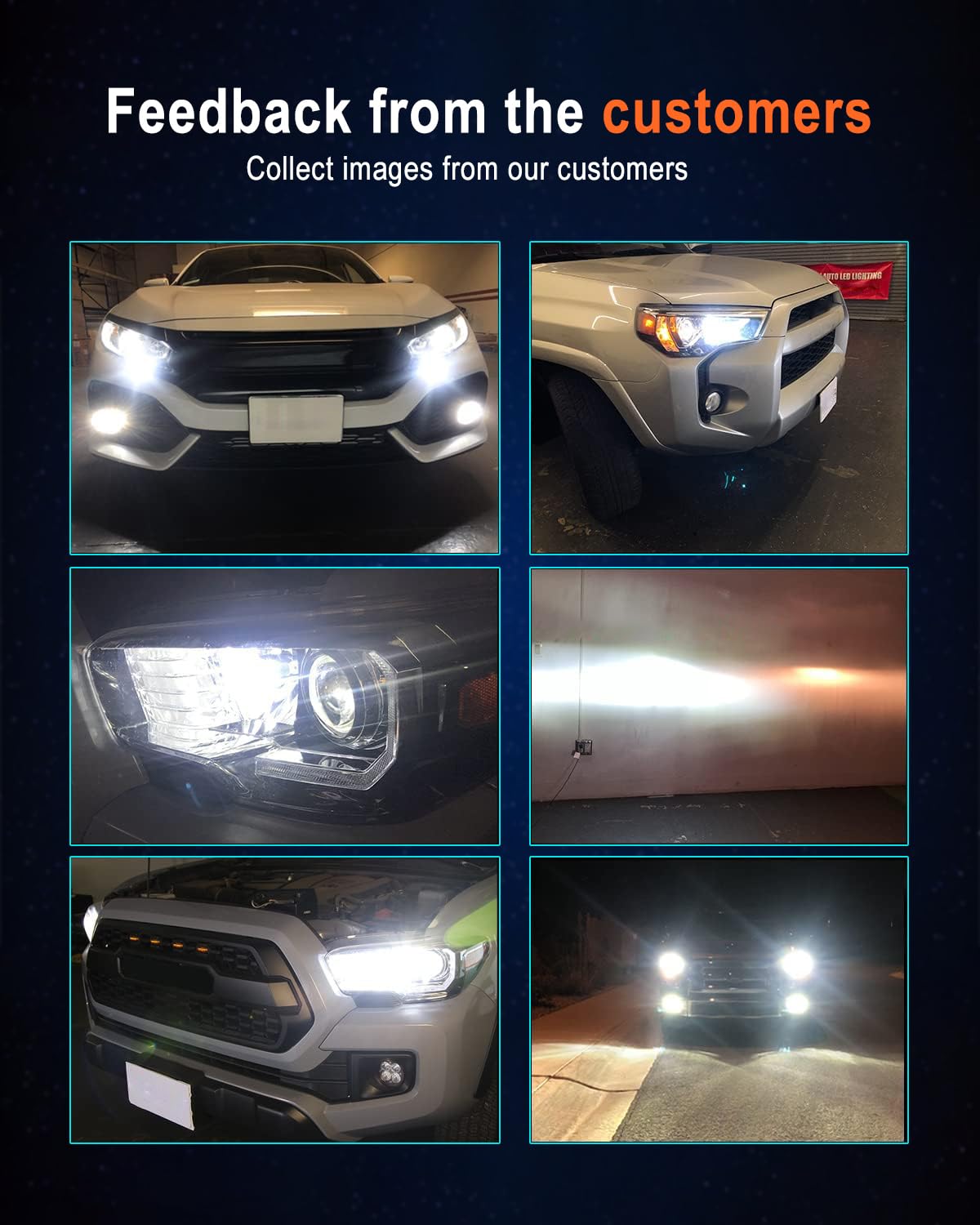 2007-2014 Honda CRV LED Headlight Bulbs 9003/H4 + H11 Fog Lights - 40000LM 600% Brighter 6500K White - Plug & Play Direct Replacement (Pack of 4) - Perfect for Night Driving & Off-Road Adventures