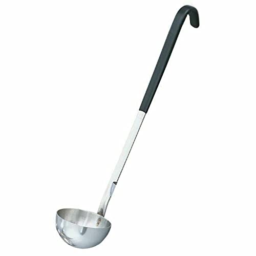 Stainless Steel Ladle Spoon - 2oz Black Handle for Cooking & Kitchen