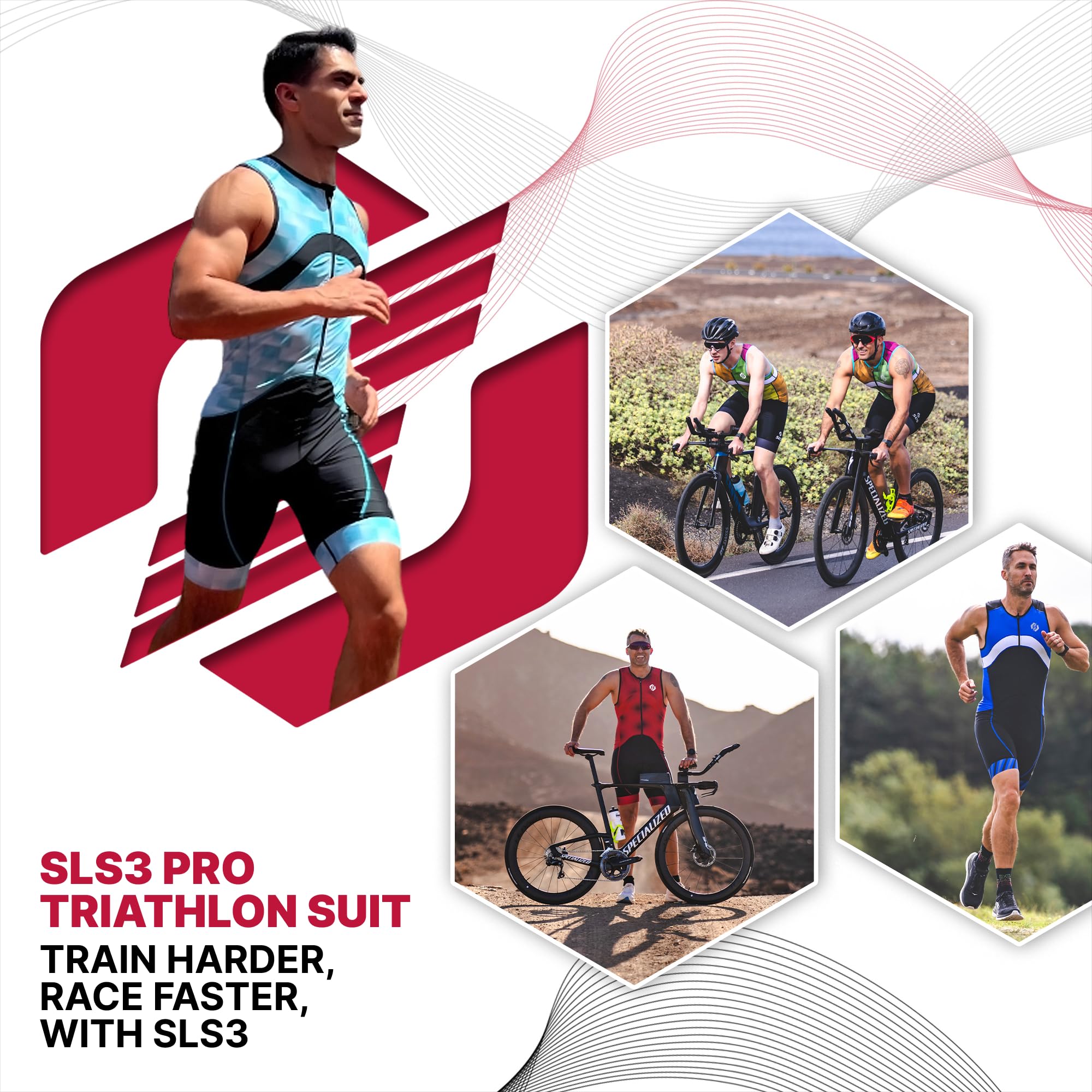 Men's Premium Triathlon Suit - Sleeveless Quick-Dry Tri Kit with Large Back Pocket for Swimming, Cycling & Running - Ideal for Ironman & Sprint Triathlons