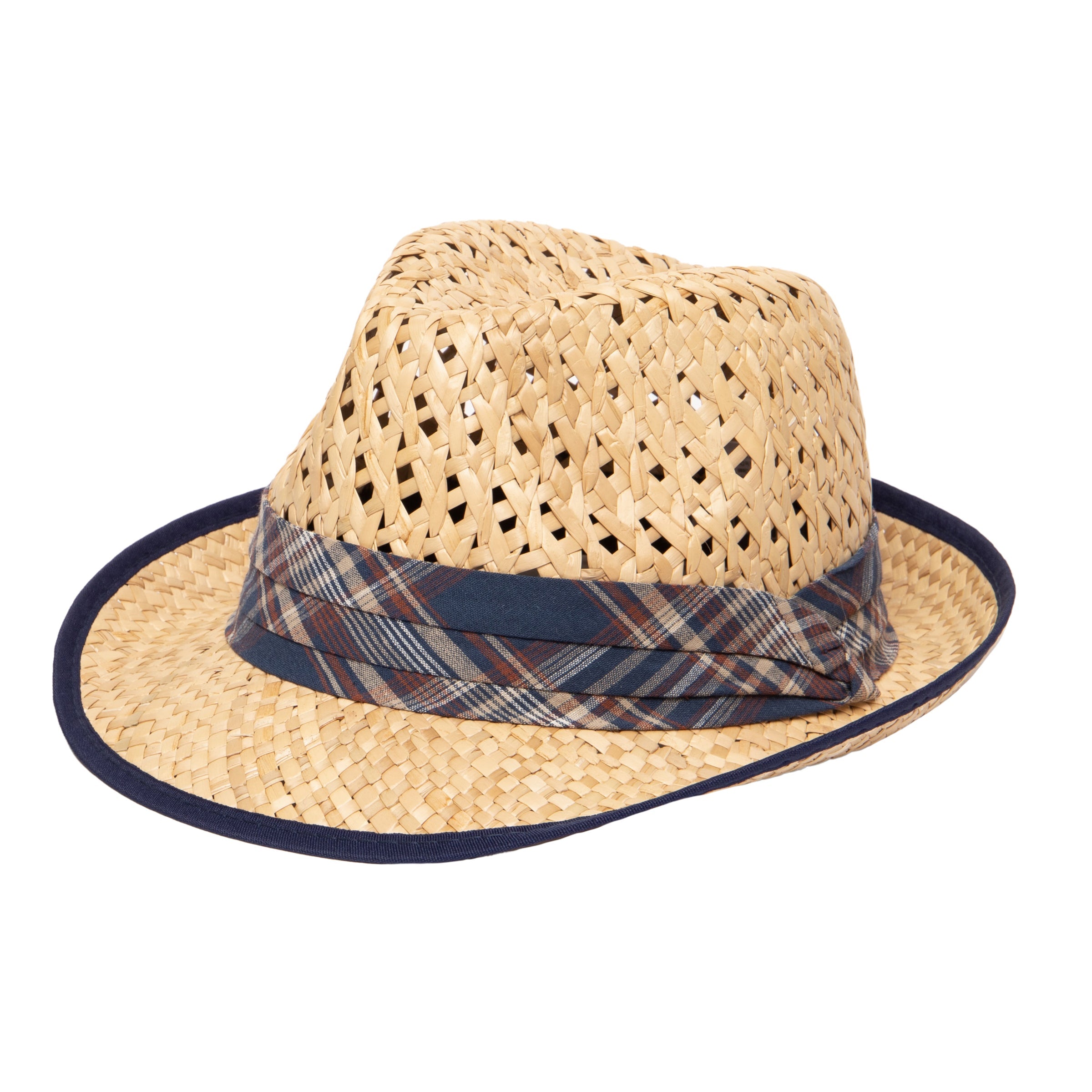 Stylish Men's Open Weave Crown Rush Straw Fedora Hat - Summer Beach Hat for Outdoor Activities, Vacations & Casual Wear