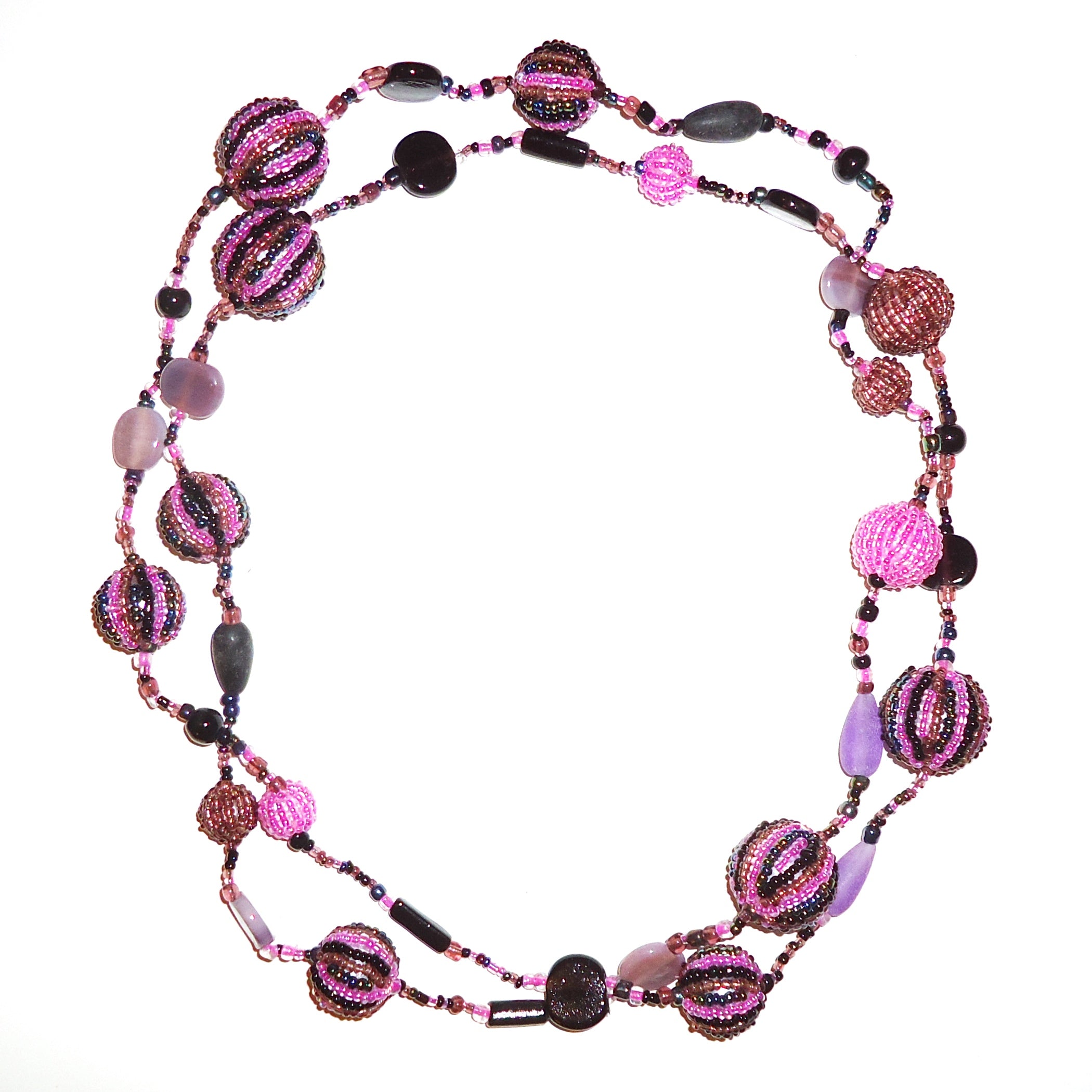 Elegant Multi Bead Necklace for Women - Purple Crystal Beaded Statement Jewelry - Perfect for Parties, Weddings & Evening Events