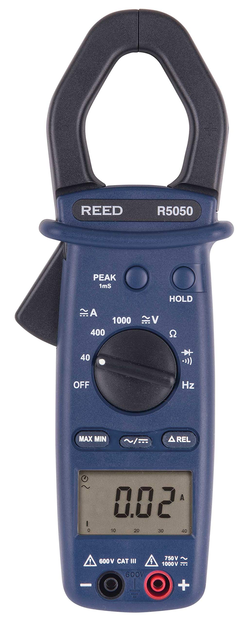 REED Instruments R5050 True RMS AC/DC Clamp Meter - 1000A Digital Clamp Multimeter for Electrical Testing, HVAC & Industrial Maintenance