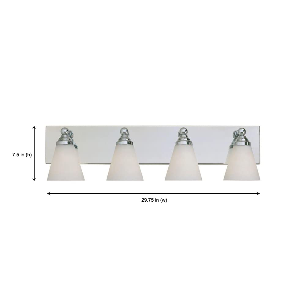 DESIGNERS FOUNTAIN 6494-CH Hudson Wall Mount Sconce - Chrome Bathroom Vanity Light Fixture for Bedroom, Mirror & Bathroom Lighting | Perfect for Home Decor & Vanity Makeup Area