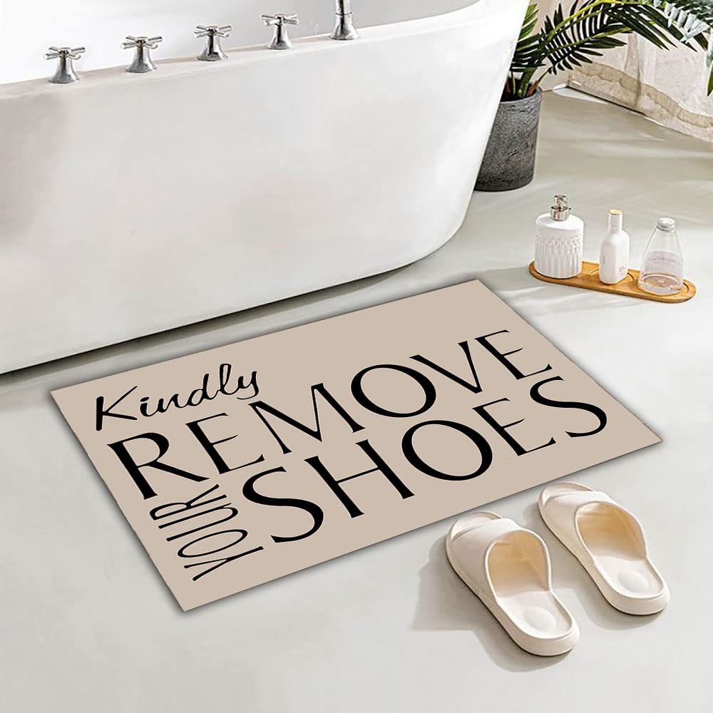 Funny Remove Shoes Doormat - Non-Slip Welcome Mat for Home & Office Entrance