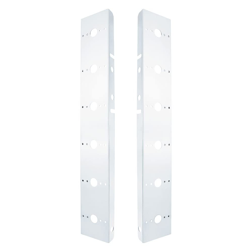United Pacific 30988-1 Stainless Steel Light Bar Bracket & Air Cleaner Bracket for Peterbilt Trucks - 12 Light Cut-Outs, Front Mounting | Heavy Duty Truck Accessories for Off-Road & Night Driving
