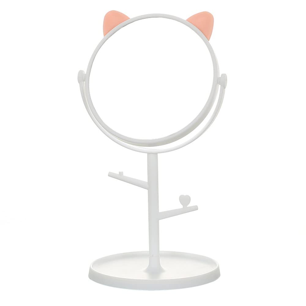 Leeonz Rotatable Cosmetic Mirror with Removable Stand - 360° Adjustable Vanity Mirror for Makeup, Dressing & Skincare - Perfect for Bedroom, Bathroom & Travel (White)