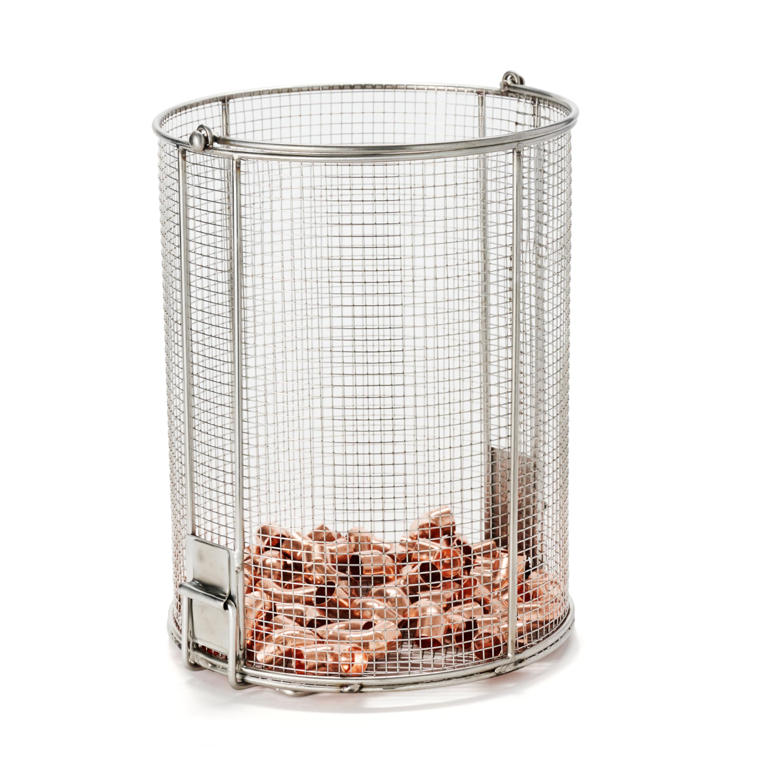 Stainless Steel Parts Cleaning Basket with Swinging Handle - 9.5