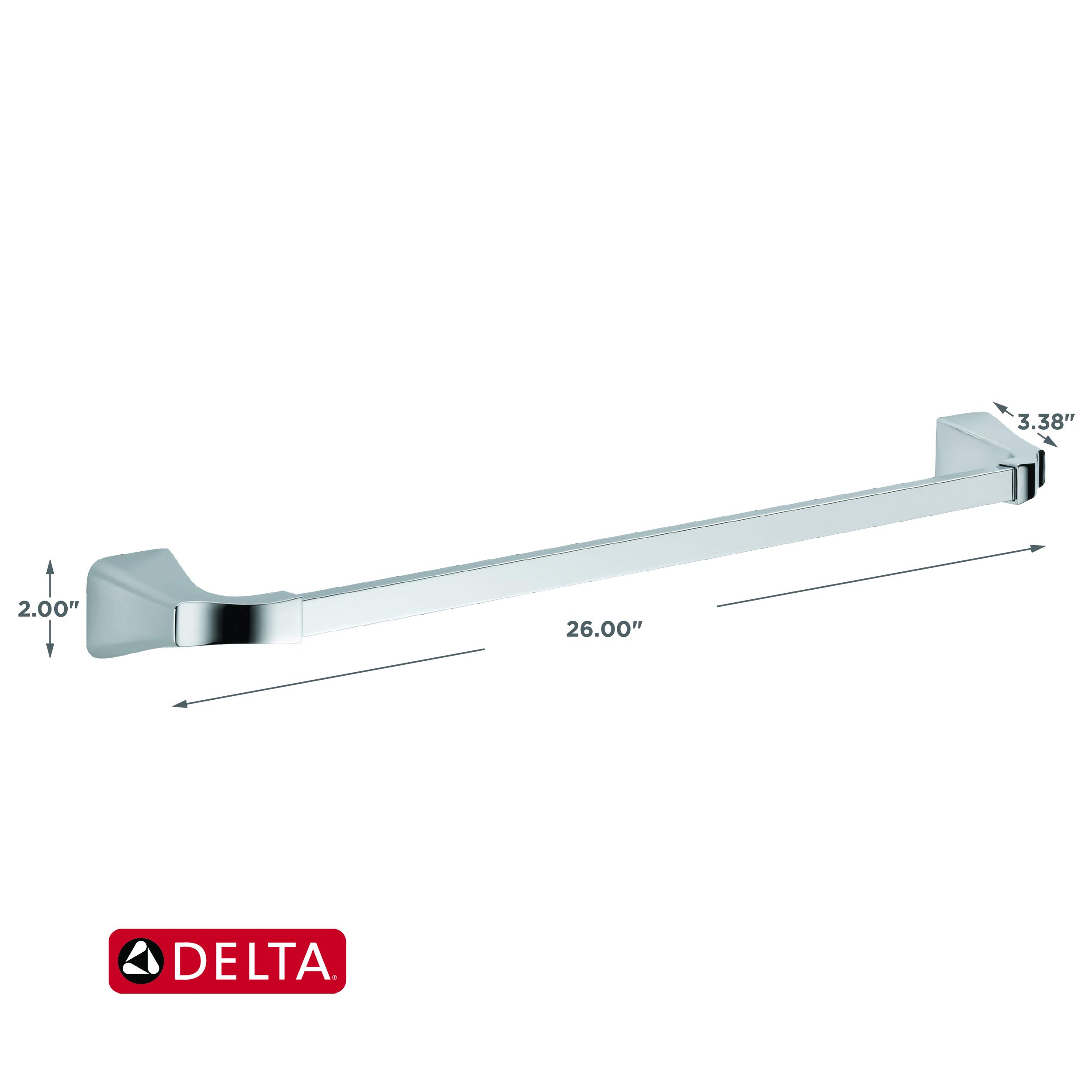 Delta Faucet Tesla 24-Inch Chrome Towel Bar - Bathroom Accessory for Modern Homes, Perfect for Bathrooms, Spas & Luxury Hotels