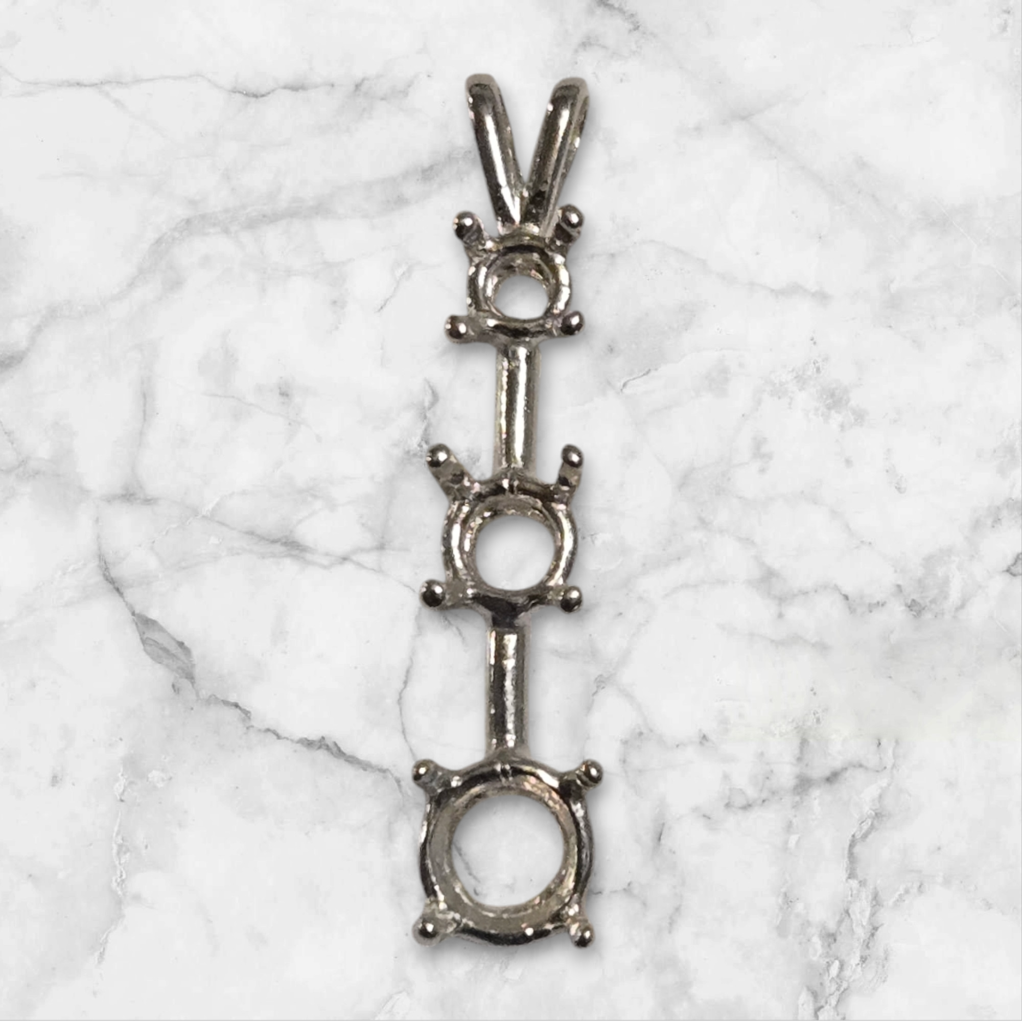 Solid Sterling Silver or 14K Gold Round 3-Stone Past Present Future Pendant Necklace - Handcrafted in USA | Perfect for Anniversary Gifts, Romantic Occasions & Spiritual Jewelry Collections