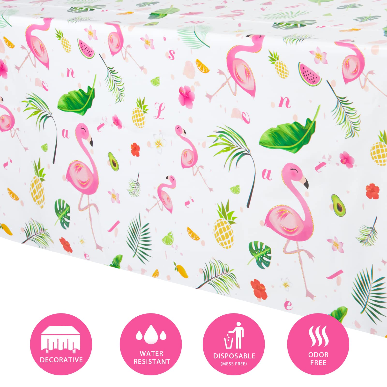 WERNNSAI Flamingo Tablecloth - 2 Pack 108