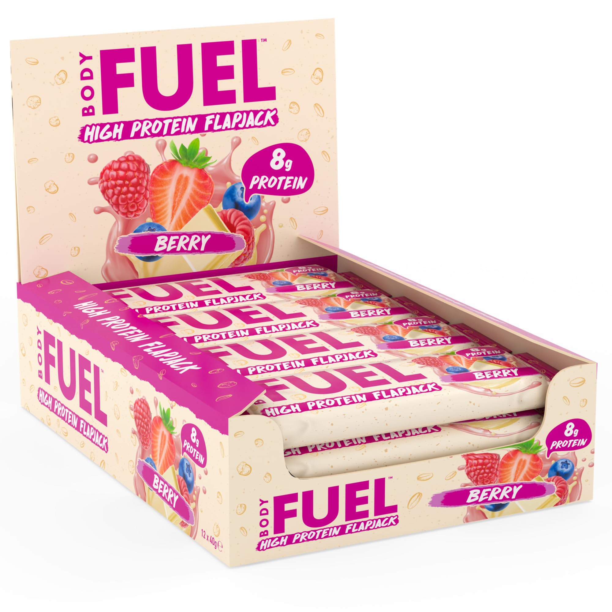 Applied Nutrition Bodyfuel Flapjack Protein Bar - 12 Pack (40g Each) | High Protein Snack for Gym, Workout & Energy Boost
