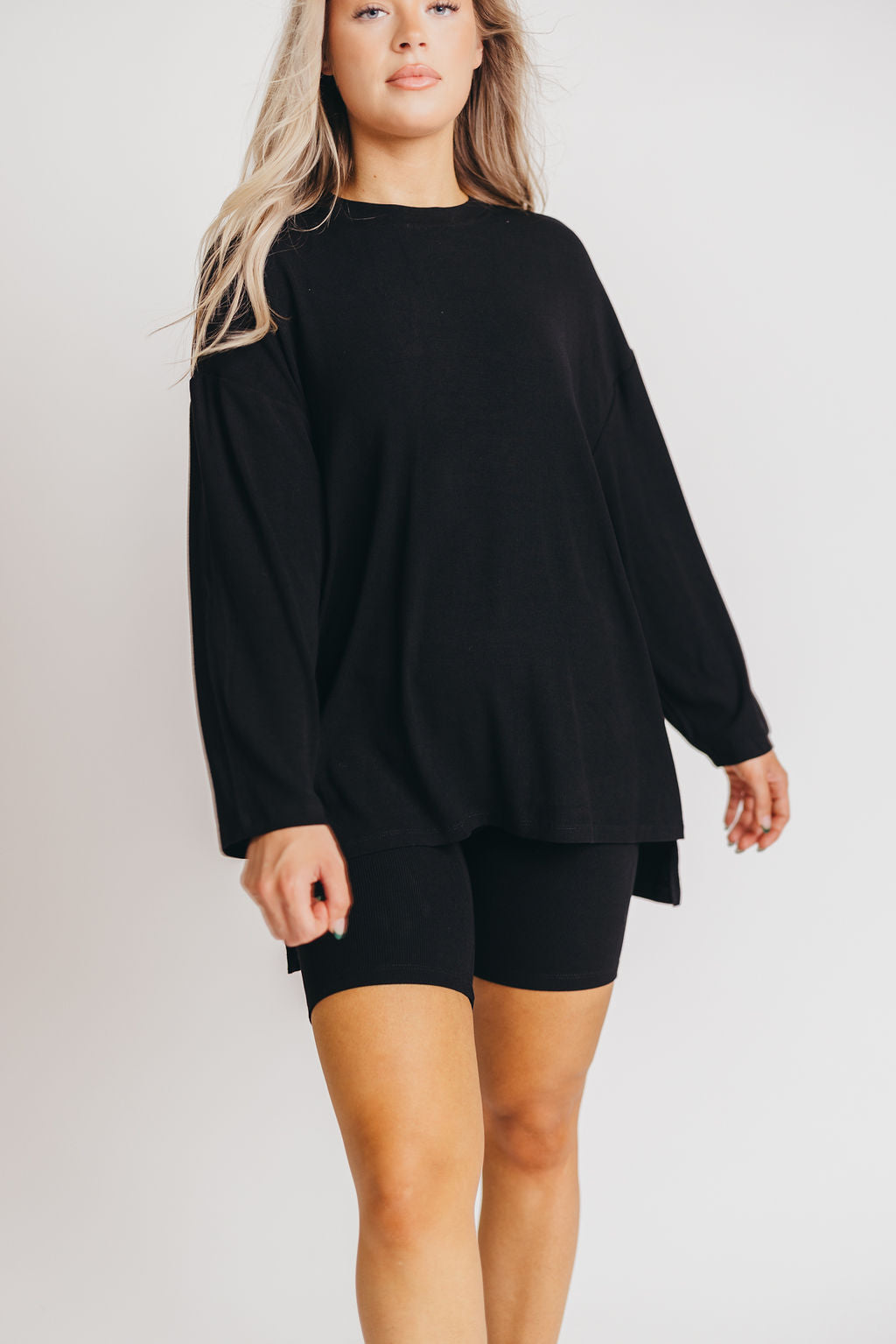 All Weekend Long Set - Black Long Sleeve Outfit for Women | Comfortable Lounge Wear for Home, Travel & Casual Outings