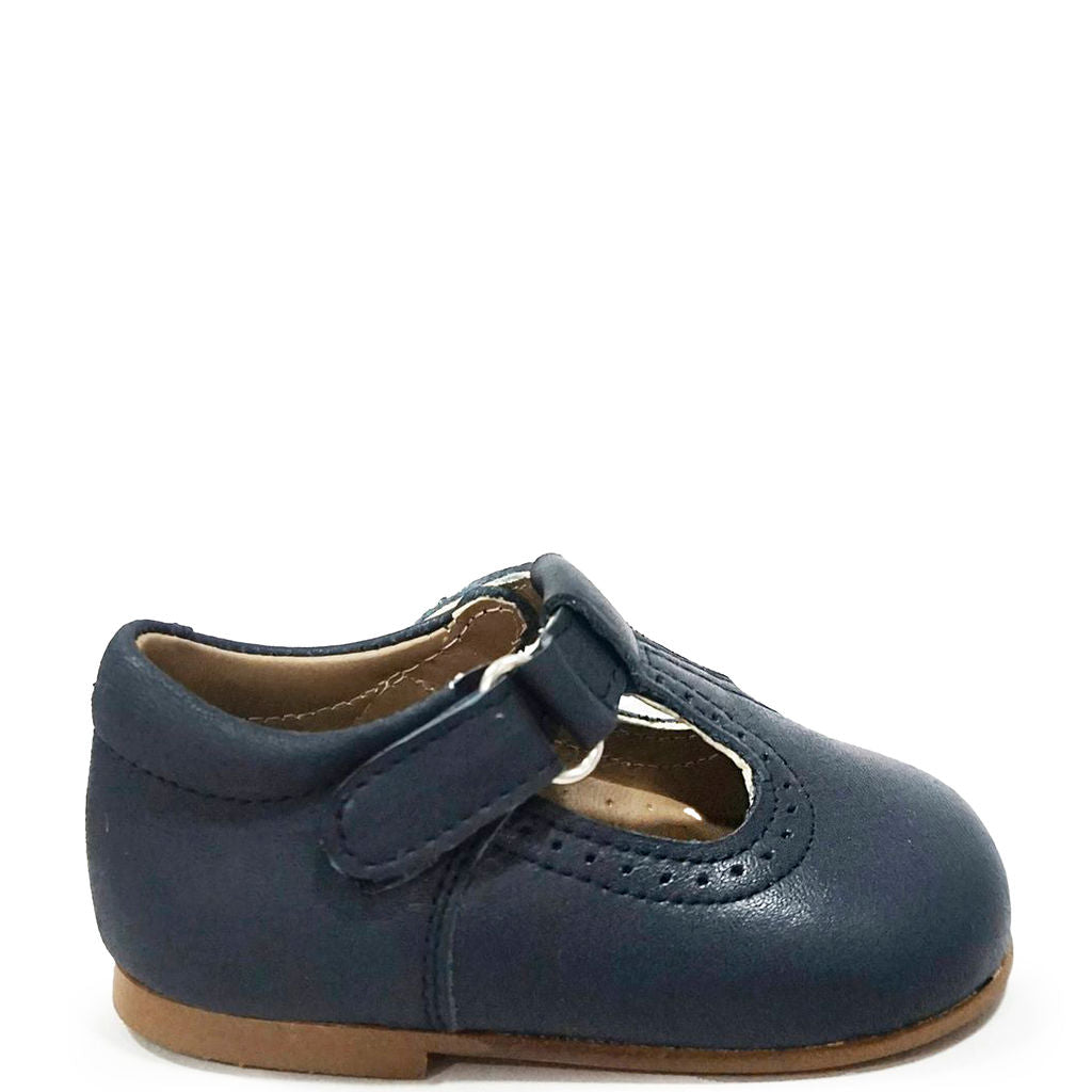 **Navy Blue Leather Velcro Baby Shoes for Boys & Girls – Comfortable & Stylish First Walkers for Infants & Toddlers – Perfect for Everyday Wear, Outdoor Play & Special Occasions**