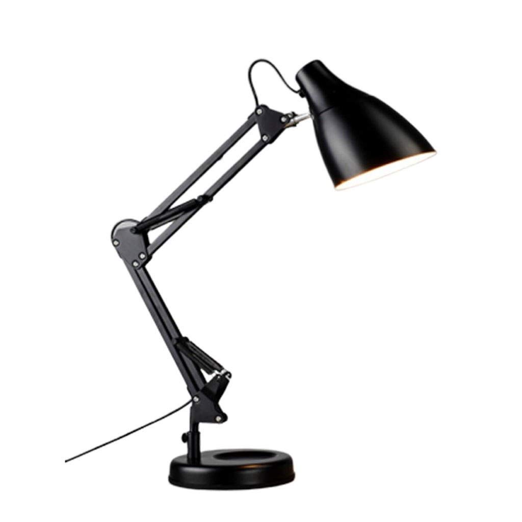 **5W LED Metal Swing Arm Table Lamp - Eye Protection Folding Desk Light for Bedroom, Living Room & Office | Adjustable Reading Lamp (Black) - Perfect for Night Reading, Study & Workspace Lighting**