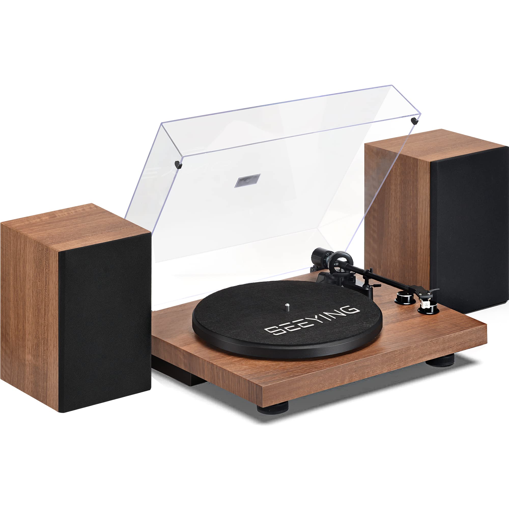 Vintage Bluetooth Record Player with 36W Stereo Speakers | Hi-Fi Vinyl Turntable System with Magnetic Cartridge, Built-in Phono Preamp, USB Recording & RCA Output | Perfect for Home Entertainment, Music Lovers & Retro Decor