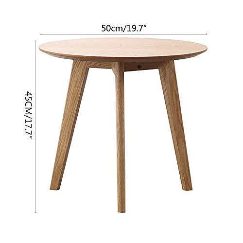 Modern Round Wood Side Table - 19.7
