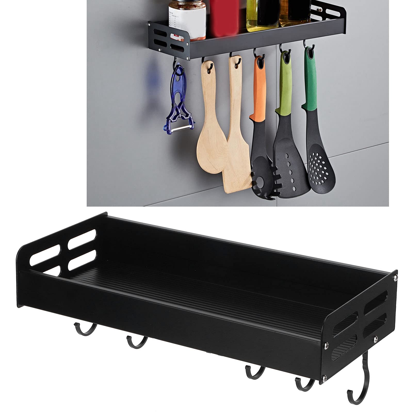 Stainless Steel Spice Rack Organizer - Wall Mounted Space Saving Kitchen Seasoning Shelf for Pantry, Cabinet & Countertop | Perfect for Organizing Spices, Jars & Condiments in Small Kitchens