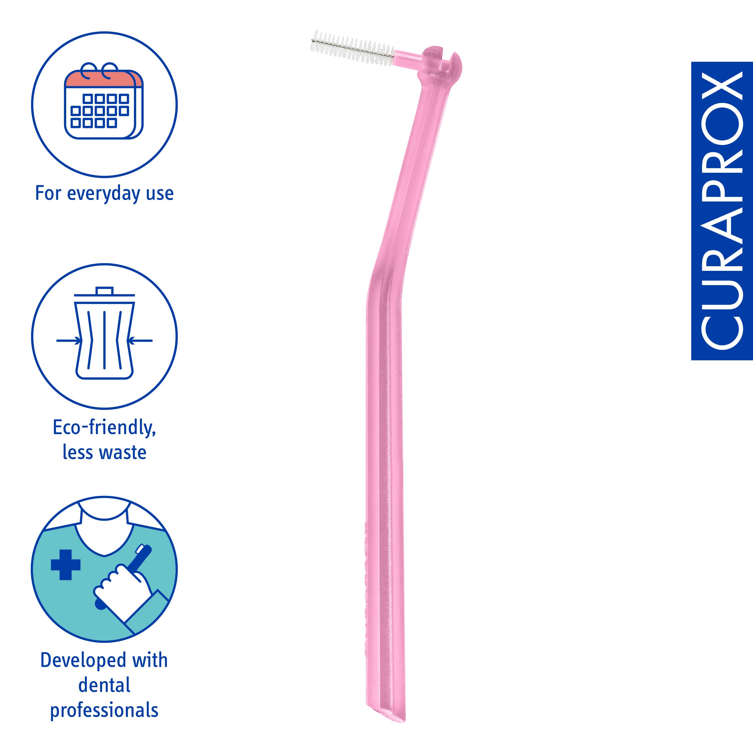 Curaprox Prime Plus Interdental Brushes - CPS 08 Holder with 5 Brushes (0.8mm to 3.2mm) | Dental Care for Braces, Bridges & Gum Health | Perfect for Travel & Daily Oral Hygiene