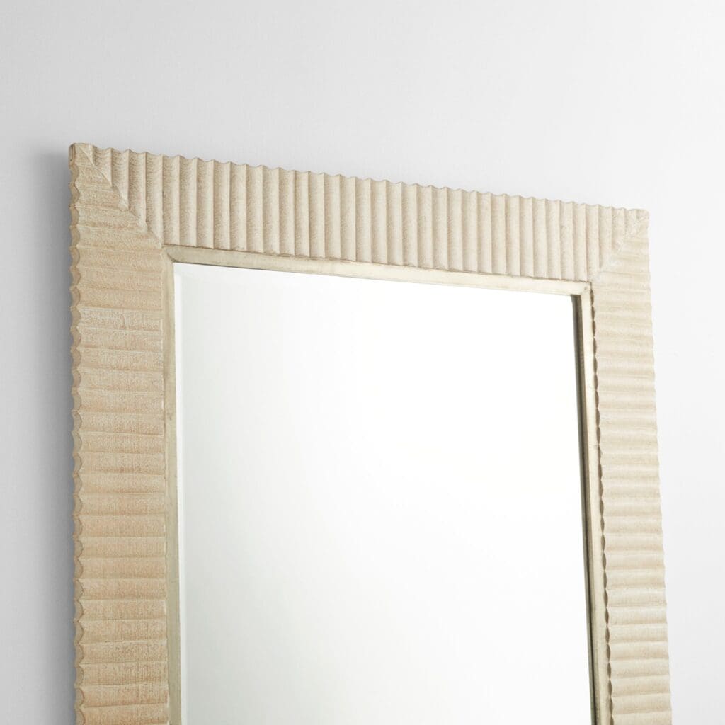 Cyan Design 11614 Estriada Floor Mirror in Cerused White - Elegant Wall Decor for Living Room, Bedroom & Entryway