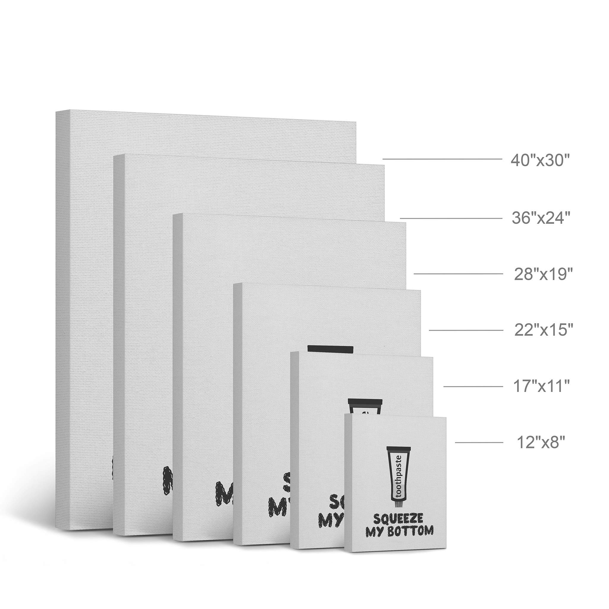 Funny Bathroom Wall Art - Smile Art Design 'Squeeze My Bottom' Quote Canvas Print | Toothpaste Humor Sign | Ready to Hang Toilet Decor (36x24) | Perfect for Powder Rooms, Guest Baths & Home Decoration | Made in USA