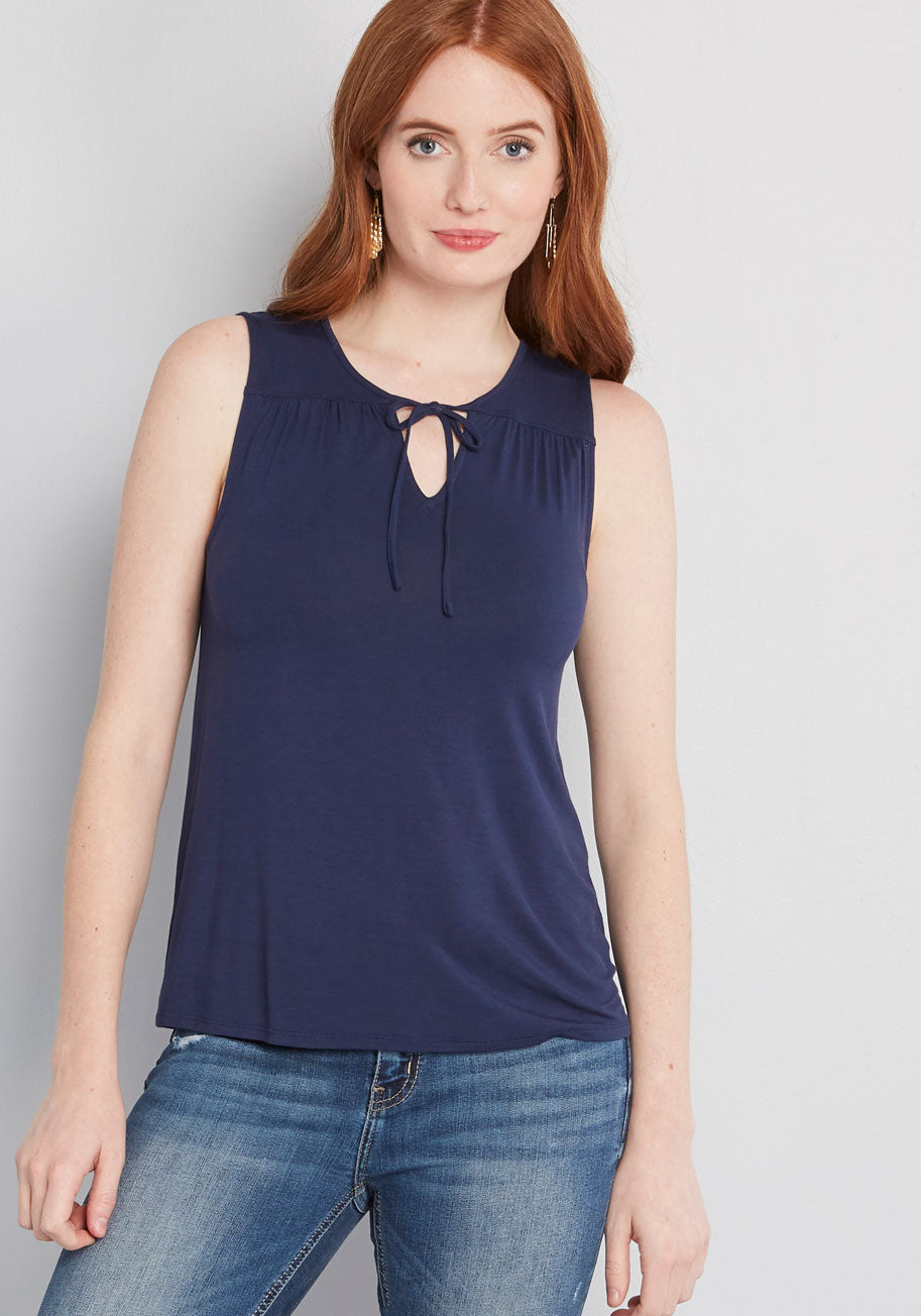 Familiar Feeling Sleeveless Top - Women's Casual Summer Tank Top | Breathable & Comfortable for Outdoor Activities, Yoga, and Beach Wear