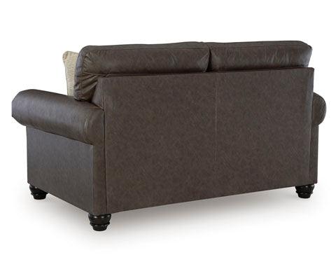 Roxmere Umber Loveseat 5550335 - Modern Two-Seater Sofa for Living Room, Perfect for Small Spaces & Cozy Home Decor