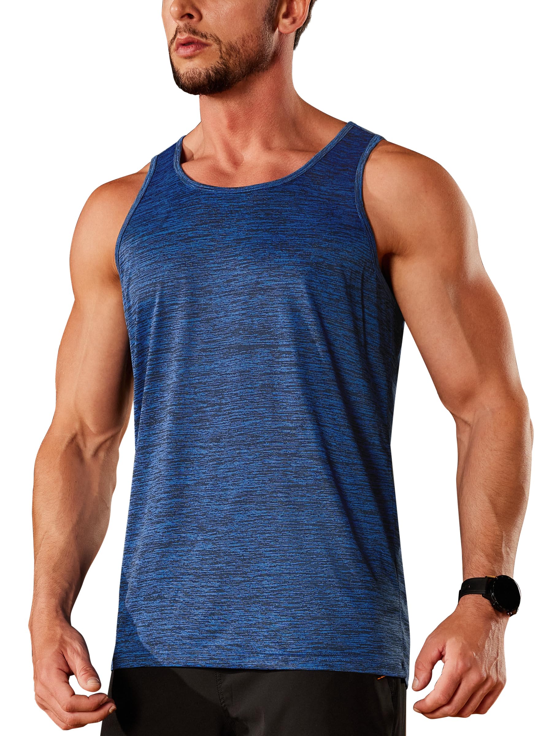 TACVASEN Men's Quick Dry Sleeveless Tank Top - Breathable Workout Shirt for Gym, Bodybuilding & Athletic Performance | Moisture Wicking Muscle Tee for Running, Training & Summer Outdoor Activities