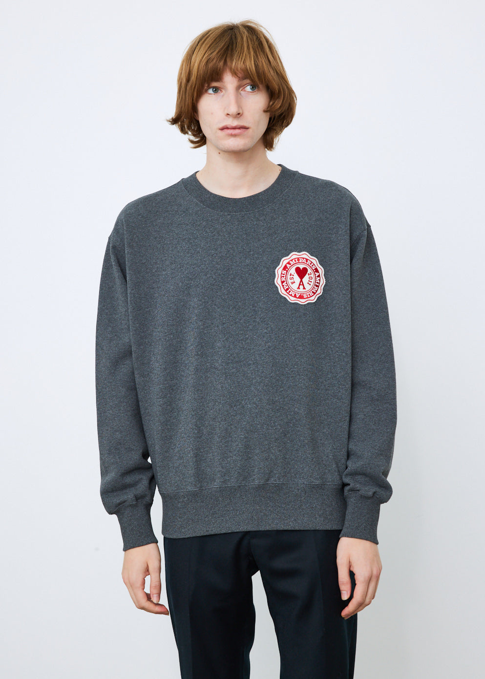 Ami Fr Patch Sweatshirt - Vintage French Embroidered Hoodie for Men & Women | Casual Streetwear, Retro Fashion, Gift Idea for Music Lovers | Perfect for Concerts, Date Nights & Urban Outings